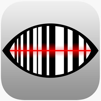 Black and white eye with bar code lines