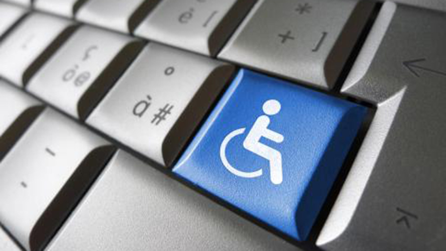 keyboard with universal disability symbol