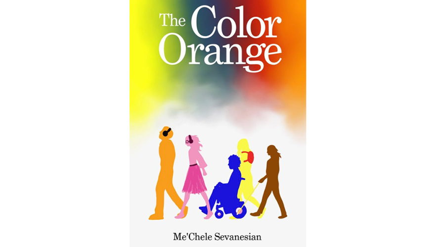 Book cover of The Color of Orange; shows colorful silhouettes of people walking