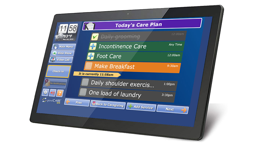 GrandCare tablet with medication to do list